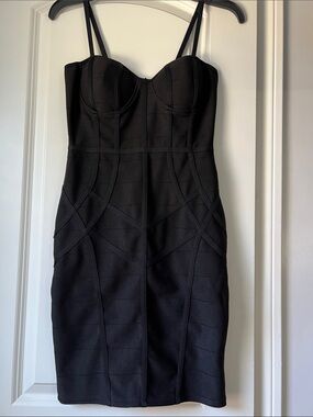 NWOT Haute Monde Black Bustier Bandage Mini Dress